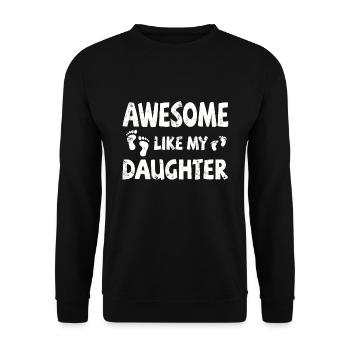 Génial comme ma fille avec des empreintes de pas - Sweat-shirt Unisexe - noir - Devant - Alina (178cm) & Michal (187cm)