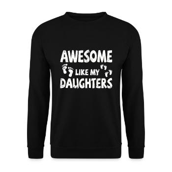 Génial comme mes 2 filles avec des empreintes de pas - Sweat-shirt Unisexe - noir - Devant - Alina (178cm) & Michal (187cm)