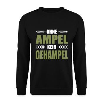 Bauernprotest Ohne Ampel Kein Gehampel Bauerndemo - Unisex Pullover - Schwarz - Vorne - Alina (178cm) & Michal (187cm)