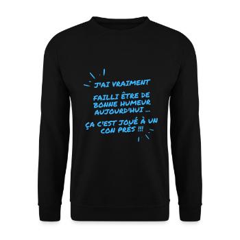 Citation humoristique sur les cons - Sweat-shirt Unisexe - noir - Devant - Alina (178cm) & Michal (187cm)