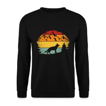 Hundebesitzer Schäferhund Wanderer Wanderung Hund - Unisex Pullover - Schwarz - Vorne - Alina (178cm) & Michal (187cm)