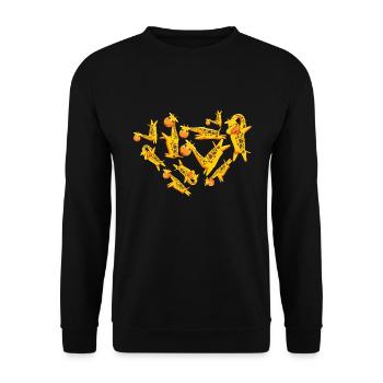 Giraffe Heart Africa Zoo Animal Gift Giraffe - Unisex Sweatshirt - black - Front - Alina (178cm) & Michal (187cm)