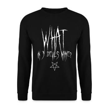 Denglisches Sprichwort - Unisex Pullover - Schwarz - Vorne - Alina (178cm) & Michal (187cm)