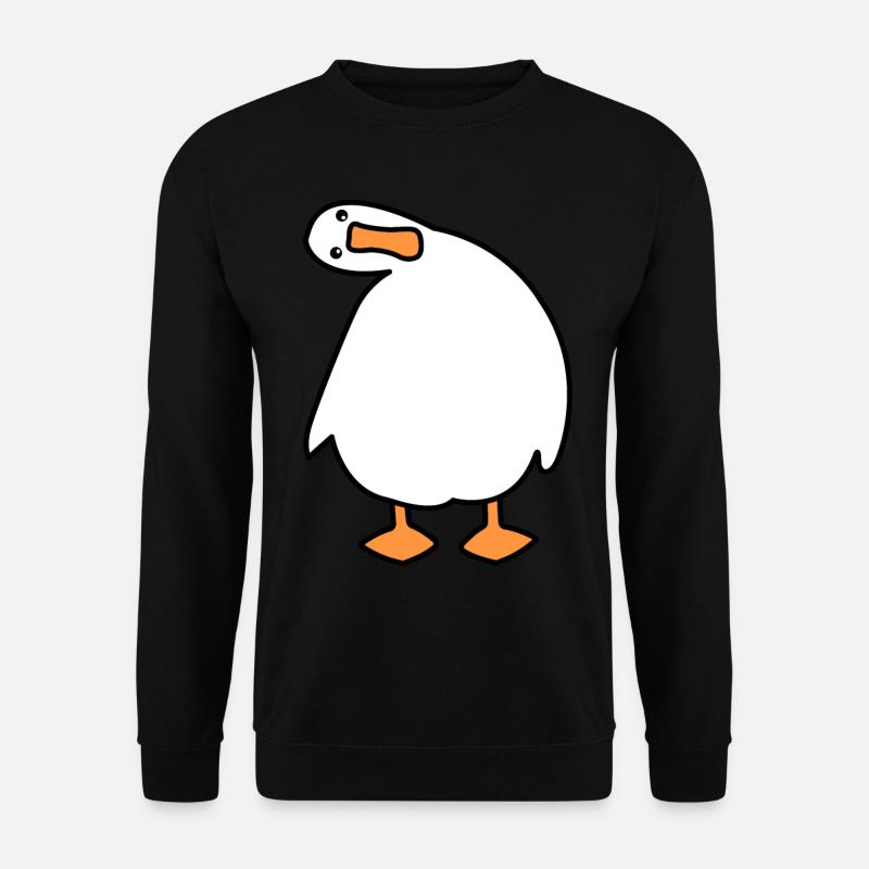 Lustige Gans mit verrücktem Blick - Unisex Pullover - Schwarz