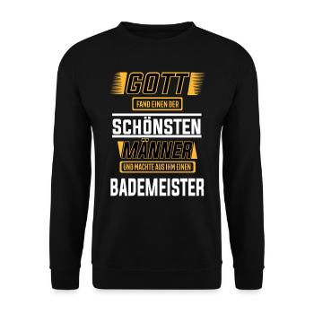 Bademeister, einer der mutigsten Männer der Welt - Unisex Pullover - Schwarz - Vorne - Alina (178cm) & Michal (187cm)