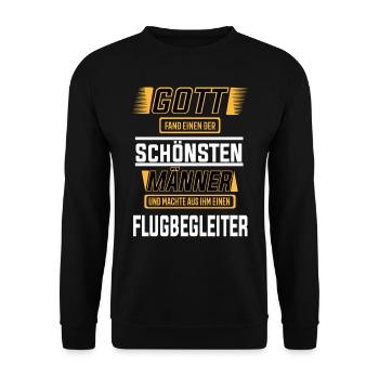 Flugbegleiter, einer der schönsten Männer der Welt - Unisex Pullover - Schwarz - Vorne - Alina (178cm) & Michal (187cm)