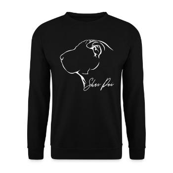 SHAR PEI Profil Chiens Chien Wilsigns - Sweat-shirt Unisexe - noir - Devant - Alina (178cm) & Michal (187cm)