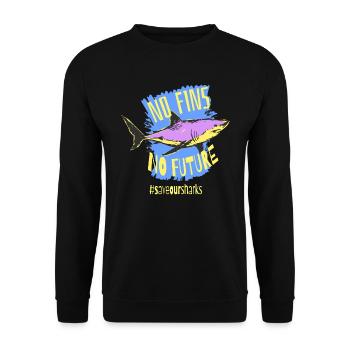 Animal rights activist Hai No Fins No Future Saveoursharks - Unisex Sweatshirt - black - Front - Alina (178cm) & Michal (187cm)