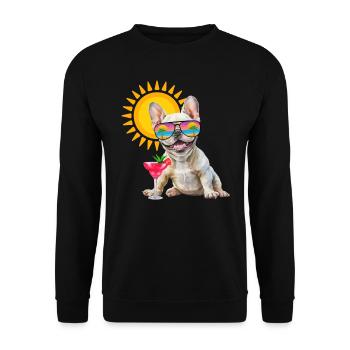 Dog on holiday - Unisex Sweatshirt - black - Front - Alina (178cm) & Michal (187cm)