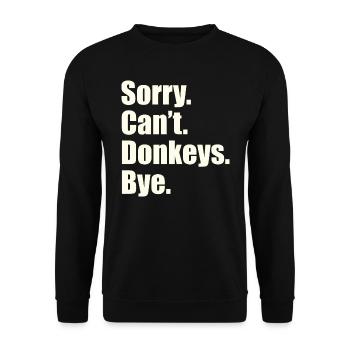 Donkey - Unisex Sweatshirt - black - Front - Alina (178cm) & Michal (187cm)