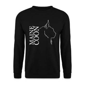 Maine Coon Profil Chats Chat Wilsigns - Sweat-shirt Unisexe - noir - Devant - Alina (178cm) & Michal (187cm)