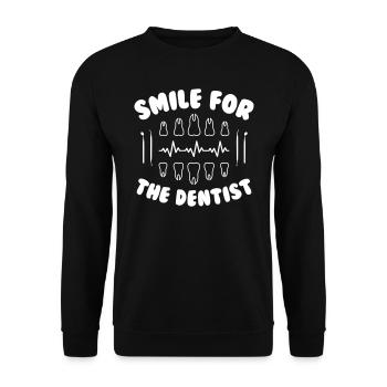 Smile for the dentist - Unisex Sweatshirt - black - Front - Alina (178cm) & Michal (187cm)
