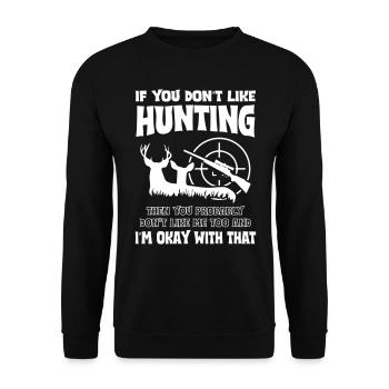 Hunting - Unisex Pullover - Schwarz - Vorne - Alina (178cm) & Michal (187cm)