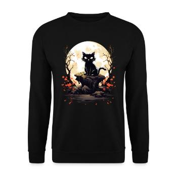 Effrayant Chat Noir Halloween Costume Drôle - Sweat-shirt Unisexe - noir - Devant - Alina (178cm) & Michal (187cm)
