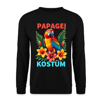 Papagei Kostüm tropisch Vogel bunt Karneval - Unisex Pullover - Schwarz - Vorne - Alina (178cm) & Michal (187cm)