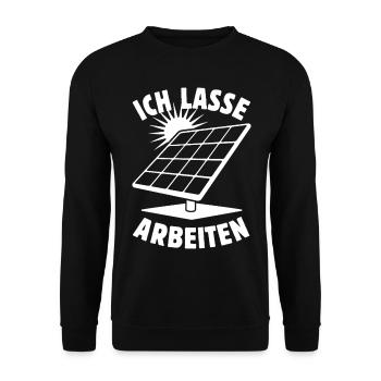 Ich lasse arbeiten - Photovoltaik - Solarenergie - Unisex Pullover - Schwarz - Vorne - Alina (178cm) & Michal (187cm)