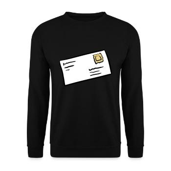 Brief Briefumschlag letter envelope Briefpost - Unisex Pullover - Schwarz - Vorne - Alina (178cm) & Michal (187cm)