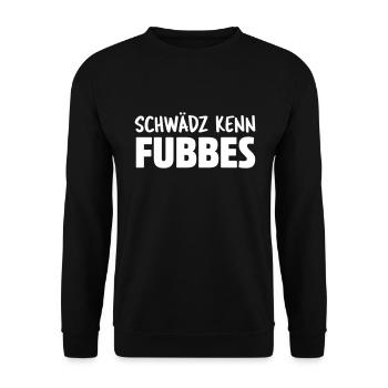 SCHWÄDZ KENN FUBBES | Dialekt - Unisex Pullover - Schwarz - Vorne - Alina (178cm) & Michal (187cm)