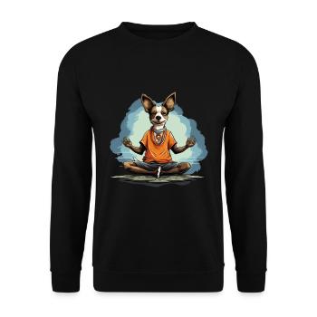 Chien de yoga Namaste réfrigéré méditant - Sweat-shirt Unisexe - noir - Devant - Alina (178cm) & Michal (187cm)