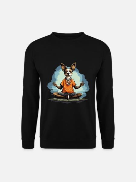 Chilliger Namaste Yoga Hund beim meditieren - Unisex Pullover - Schwarz