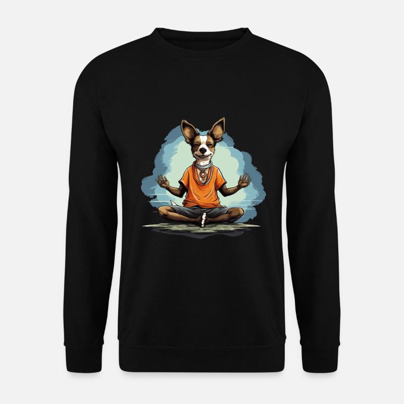 Chilliger Namaste Yoga Hund beim meditieren - Unisex Pullover - Schwarz