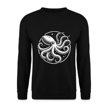 Design Kraken vintage – Style pieuvre maritime - Sweat-shirt Unisexe - noir - Devant - Alina (178cm) & Michal (187cm)