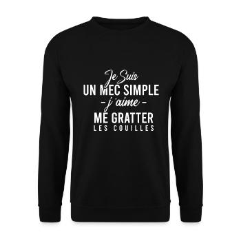 Humour Beauf / Cadeau Drôle Original / Couilles - Sweat-shirt Unisexe - noir - Devant - Alina (178cm) & Michal (187cm)
