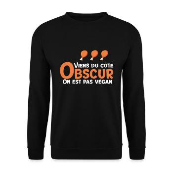 Poulet viande anti végan bouffe aliment - Sweat-shirt Unisexe - noir - Devant - Alina (178cm) & Michal (187cm)