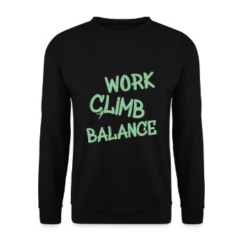 Lustiger Spruch für Kletterer. climbing, klettern - Unisex Pullover - Schwarz - Vorne - Alina (178cm) & Michal (187cm)