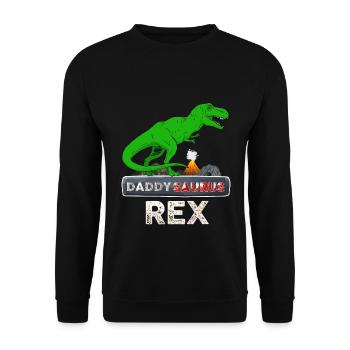 Daddy Dinosaure Daddysaurus Rex - Sweat-shirt Unisexe - noir - Devant - Alina (178cm) & Michal (187cm)