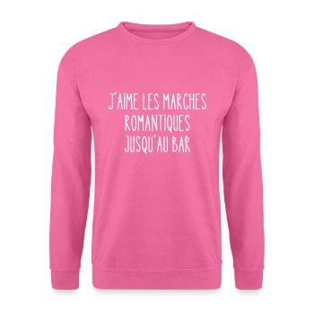 j'aime les marches romantiques jusqu'au bar - Sweat-shirt Unisexe - rose - Devant