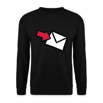 Brief E-Mail mail letter lettre message Versand - Unisex Pullover - Schwarz - Vorne - Alina (178cm) & Michal (187cm)