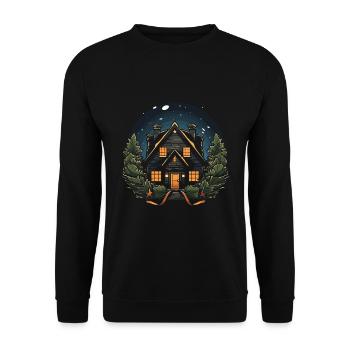 Christmas atmosphere with our home decorations - Unisex Sweatshirt - black - Front - Alina (178cm) & Michal (187cm)