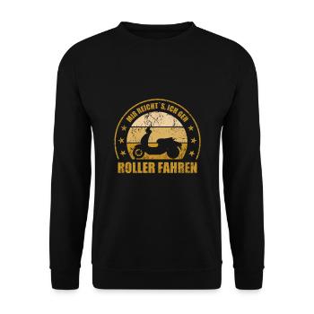 Mir Reichts Ich Geh Roller Fahren - Unisex Pullover - Schwarz - Vorne - Alina (178cm) & Michal (187cm)