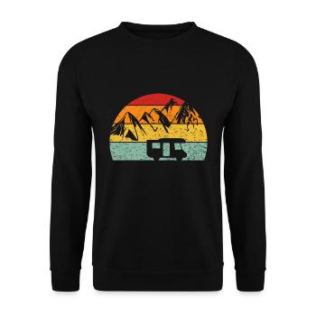 Camping Camper Zelten Outdoor Retro Design Vintage - Unisex Sweatshirt - black - Front - Alina (178cm) & Michal (187cm)