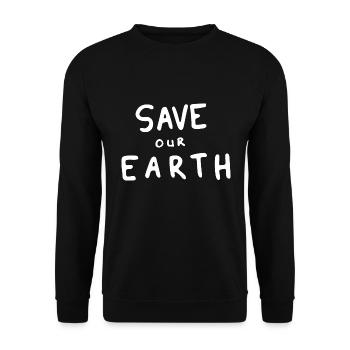 Save Our Earth Klimawandel Nachhaltig - Unisex Pullover - Schwarz - Vorne - Alina (178cm) & Michal (187cm)