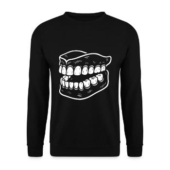 Denture Design – Humorous & Eye-Catching - Unisex Sweatshirt - black - Front - Alina (178cm) & Michal (187cm)