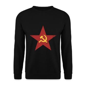 Soviet retro design - Unisex Sweatshirt - black - Front - Alina (178cm) & Michal (187cm)