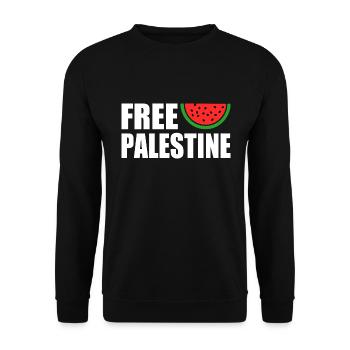 Free palestine - Unisex Pullover - Schwarz - Vorne - Alina (178cm) & Michal (187cm)