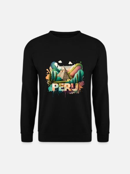 Pérou Machu Picchu - Motif de voyage rétro - Sweat-shirt Unisexe - noir