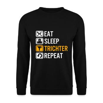 Festival Trichter Schlauch Bier Bierbong Beerbong - Unisex Pullover - Schwarz - Vorne - Alina (178cm) & Michal (187cm)
