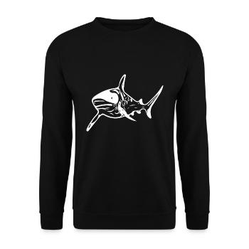 Grand requin vintage d’eau profonde - Sweat-shirt Unisexe - noir - Devant - Alina (178cm) & Michal (187cm)