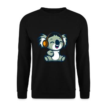 Koala Geschenk Niedlich Dschungel Musik - Unisex Pullover - Schwarz - Vorne - Alina (178cm) & Michal (187cm)