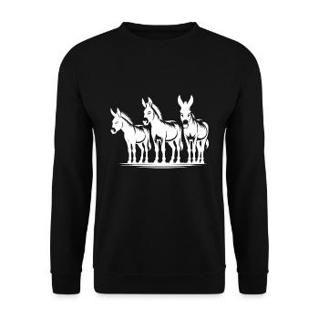 Donkey Friends Group Portrait - Unisex Sweatshirt - black - Front - Alina (178cm) & Michal (187cm)