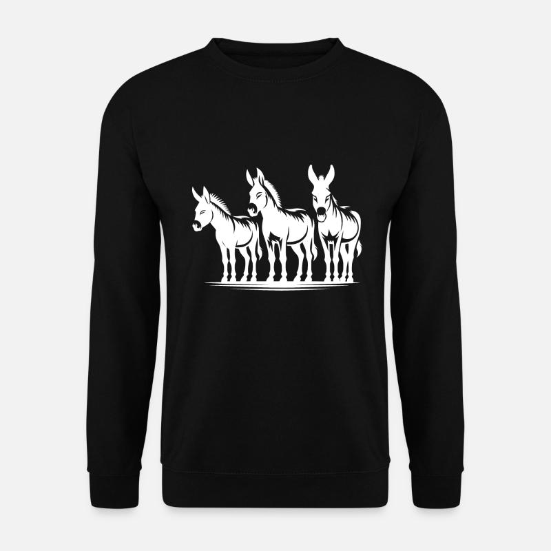 Esel Freunde Gruppen Porträt - Unisex Pullover - Schwarz