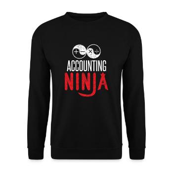 Accounting Ninja - Buchhaltung Finanzen Bilanz - Unisex Pullover - Schwarz - Vorne - Alina (178cm) & Michal (187cm)