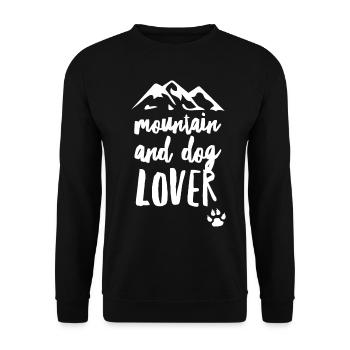 Berge und Hunde Liebhaber Geschenk - Unisex Pullover - Schwarz - Vorne - Alina (178cm) & Michal (187cm)