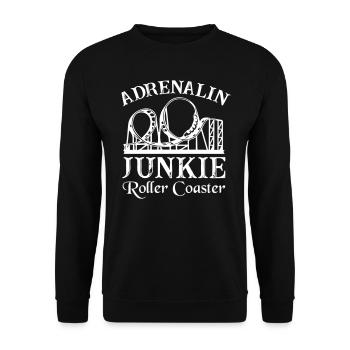 Adrenaline Junkie Roller Coaster - Unisex Sweatshirt - black - Front - Alina (178cm) & Michal (187cm)