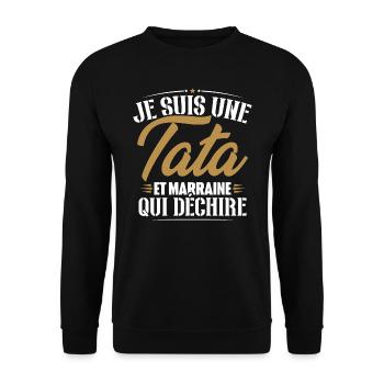 Je suis une tata et marraine qui déchire - Sweat-shirt Unisexe - noir - Devant - Alina (178cm) & Michal (187cm)