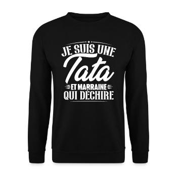 Je suis une tata et marraine qui déchire - Sweat-shirt Unisexe - noir - Devant - Alina (178cm) & Michal (187cm)